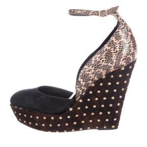 Loeffler Randall Ponyhair D'orsay Platform Wedge 9 US, EUC